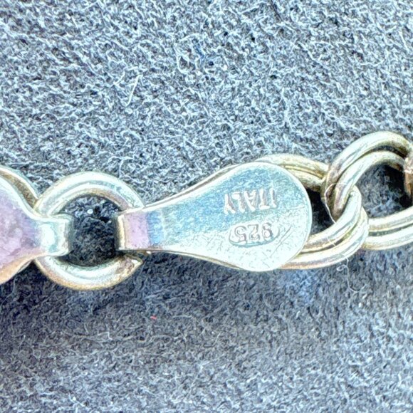 Sterling Silver 925 Double Link Chain Bracelet Lobster Clasp Size 8.25" Length - Picture 6 of 9